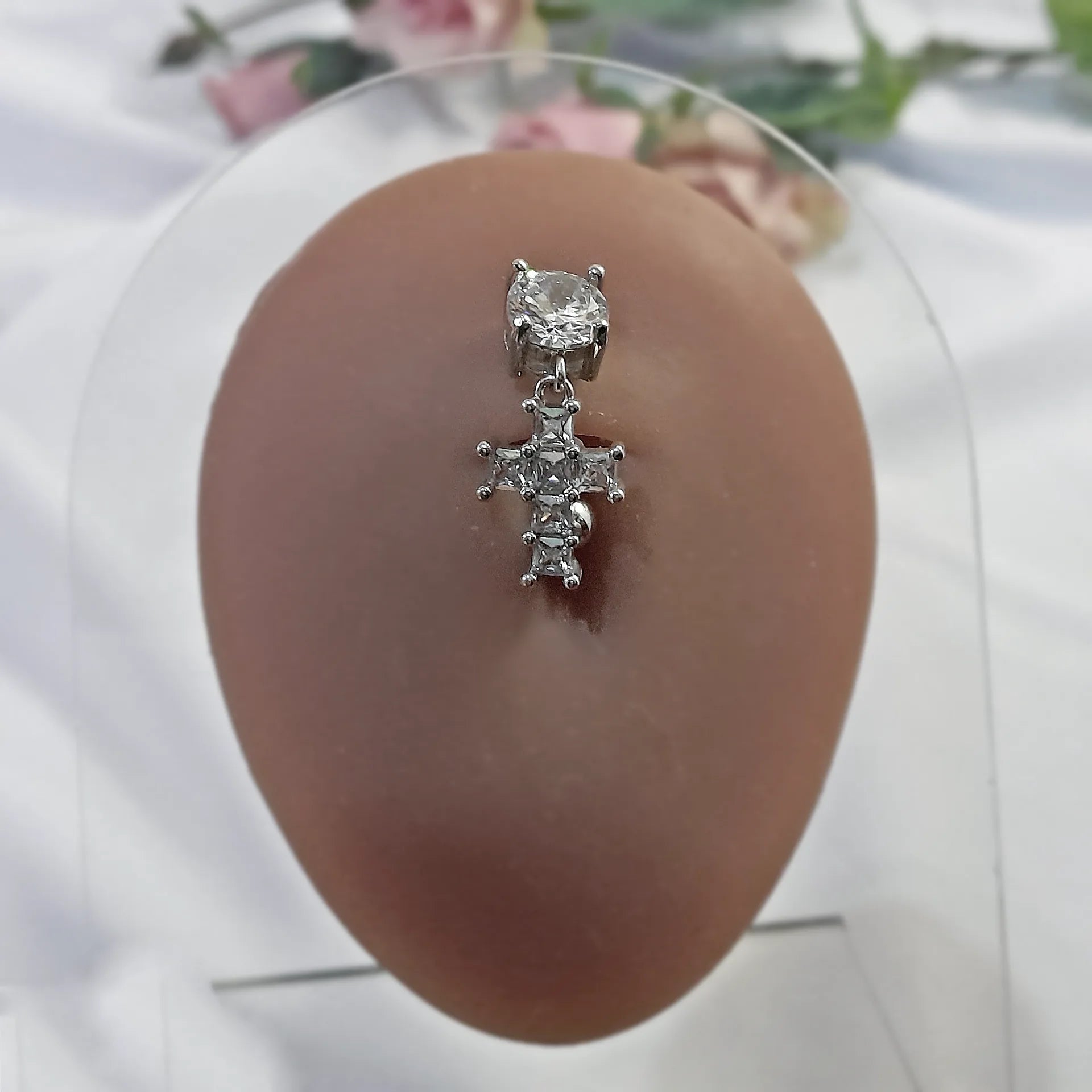 cross belly ring