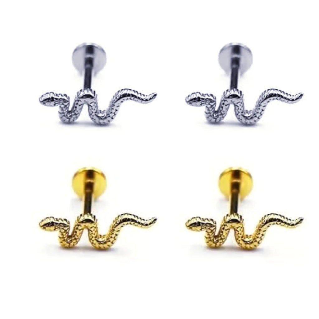 snake labret stud